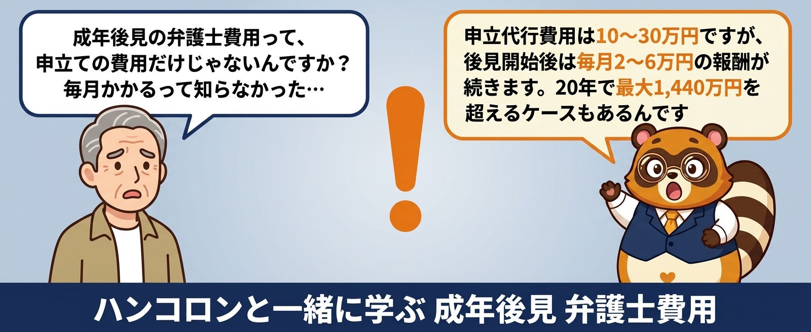 ハンコロンと一緒に学ぶ 成年後見 弁護士費用