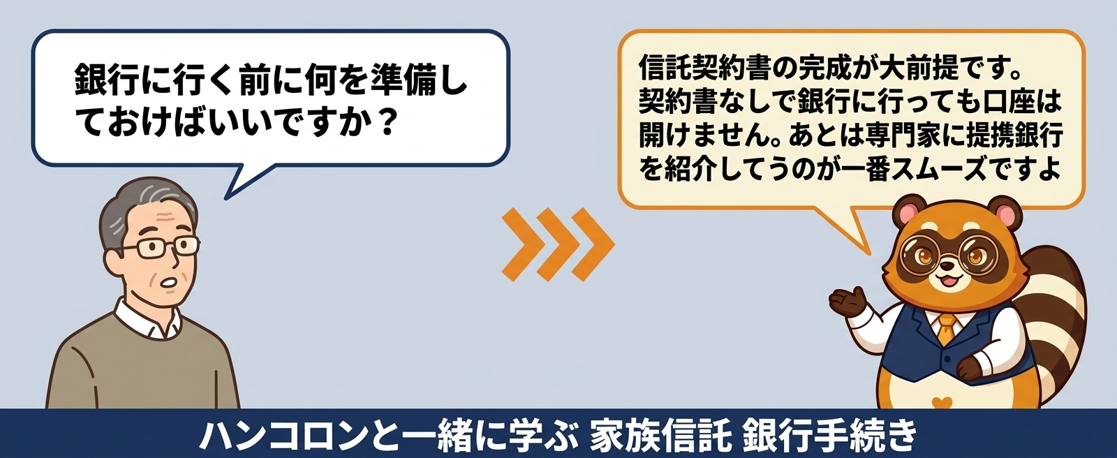 ハンコロンと一緒に学ぶ 家族信託 銀行手続き