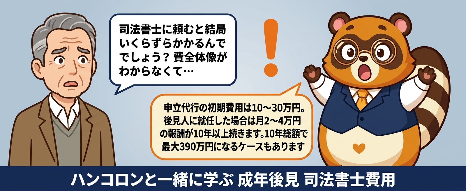 ハンコロンと一緒に学ぶ 成年後見 司法書士費用