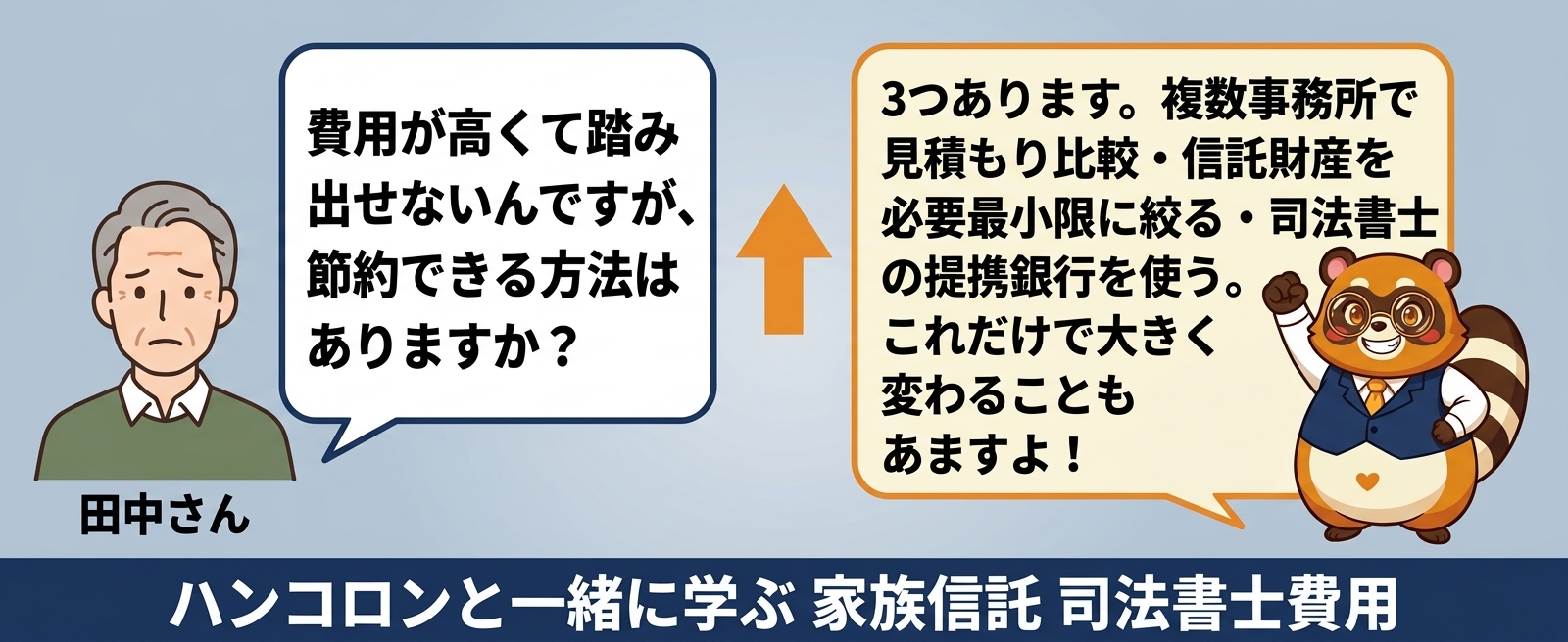 ハンコロンと一緒に学ぶ 家族信託 司法書士費用